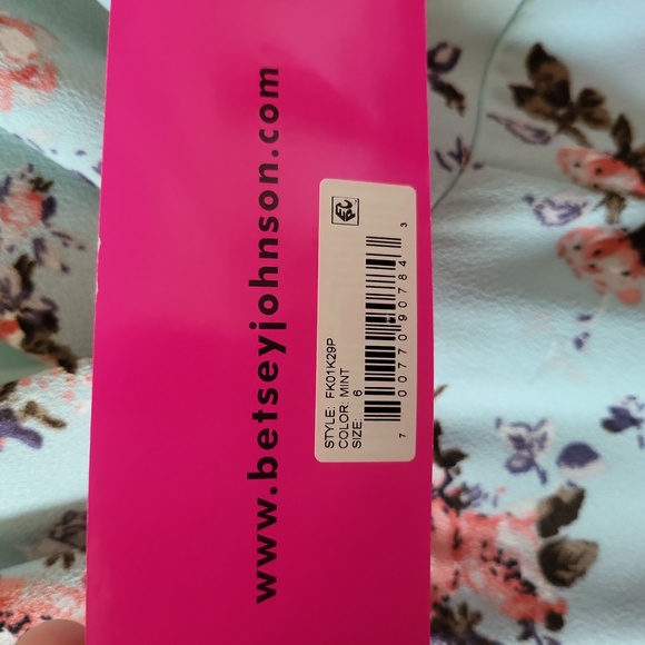 Betsey Johnson Mint Blue Floral Dress NWT - Picture 7 of 8